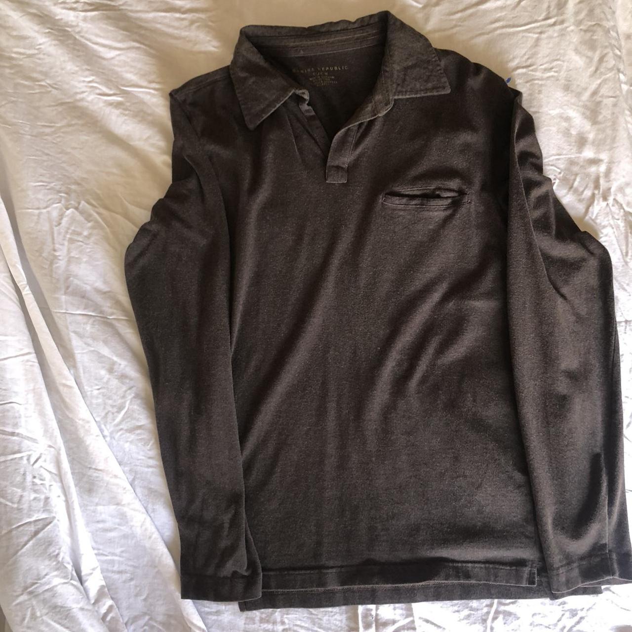 Brown Banana Republic Polo Long sleeve. Size Medium.... - Depop