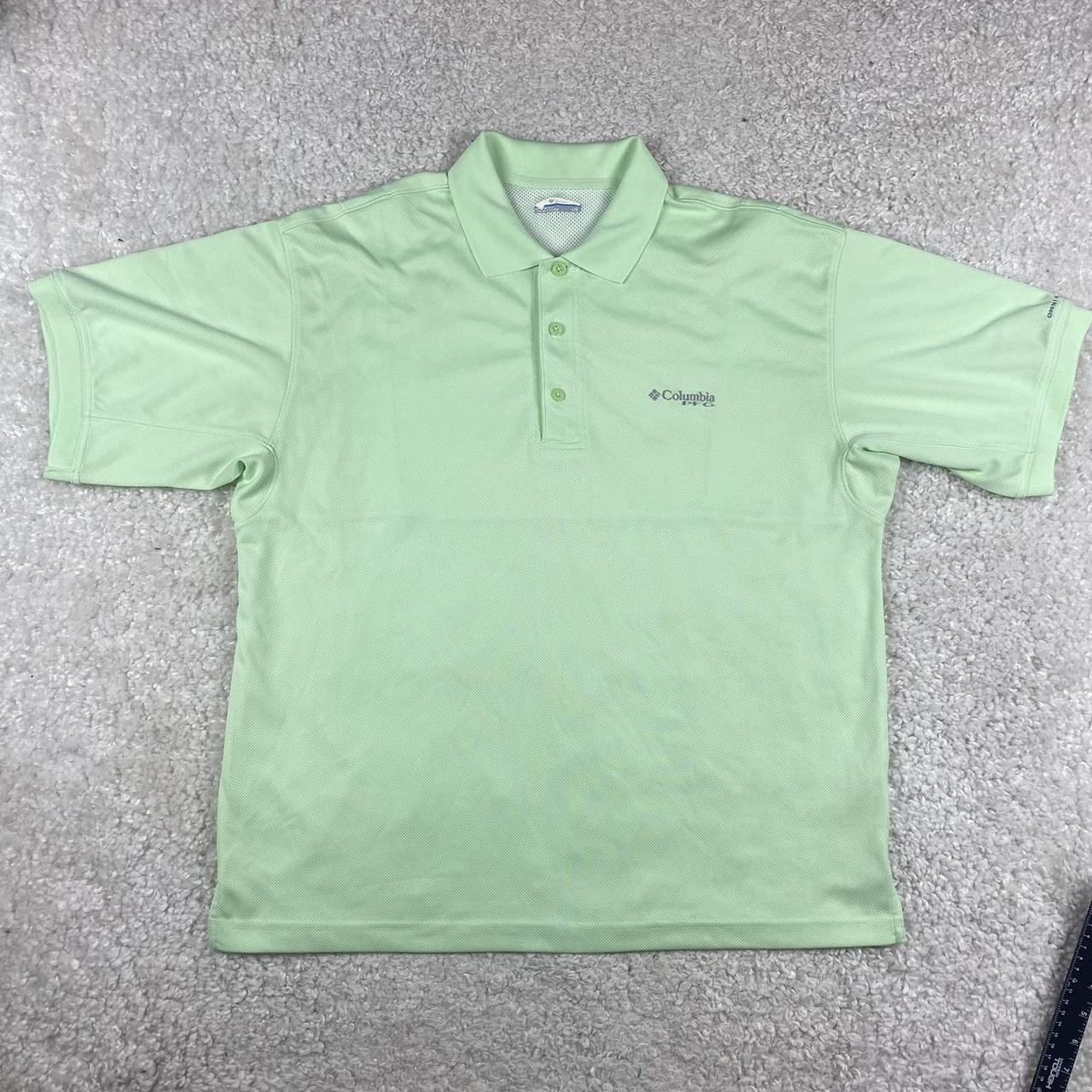 Columbia Polo Shirt Mens Large Green Short Sleeve - Depop
