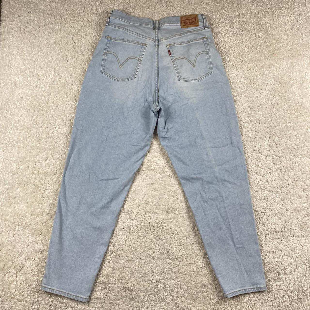 Levis blue high waisted taper jeans Worn once W28 - Depop