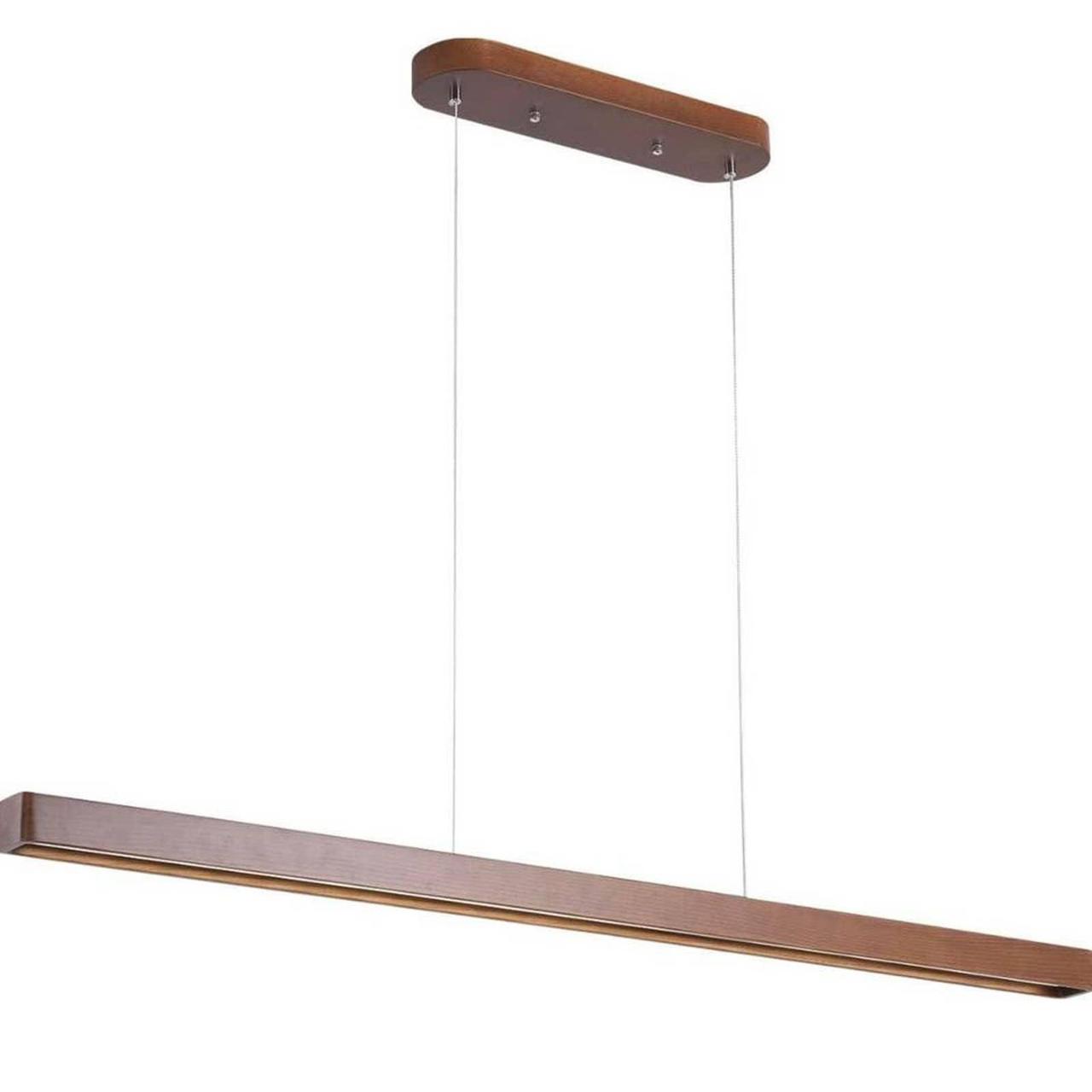 Modern wood linear pendant light fixture LED... - Depop