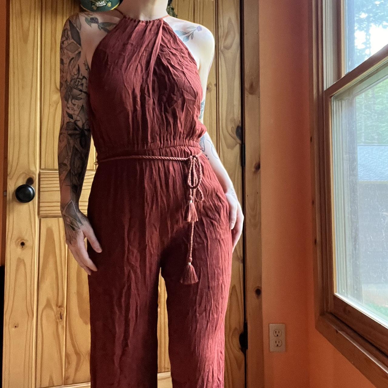 Elevenses rust colored pant suit. Crosses in the... | Depop