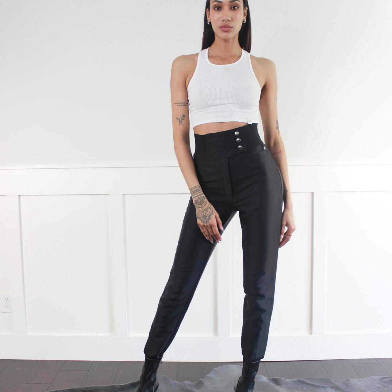 Vintage 80s Crop Black deals Leggings