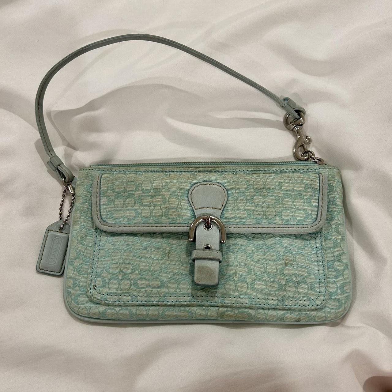 Light blue best sale coach wristlet