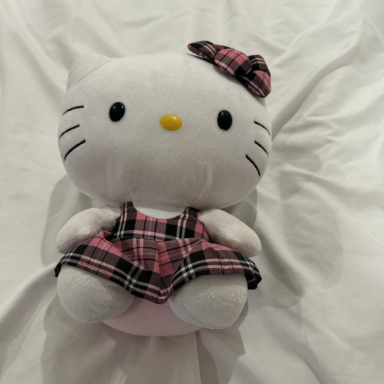 Ty Hello Kitty Plush 6” Stuffed Animal Pink Plaid Bow Dress Soft