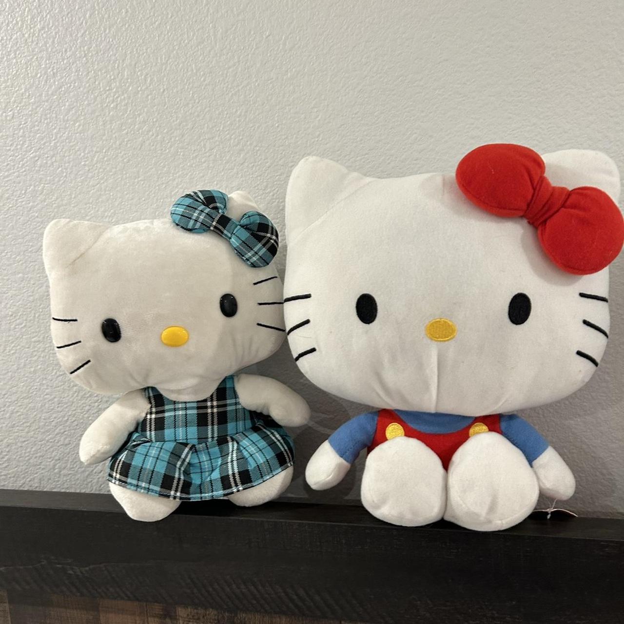 Hello kitty small/medium plaid blue plush vintage  - Depop