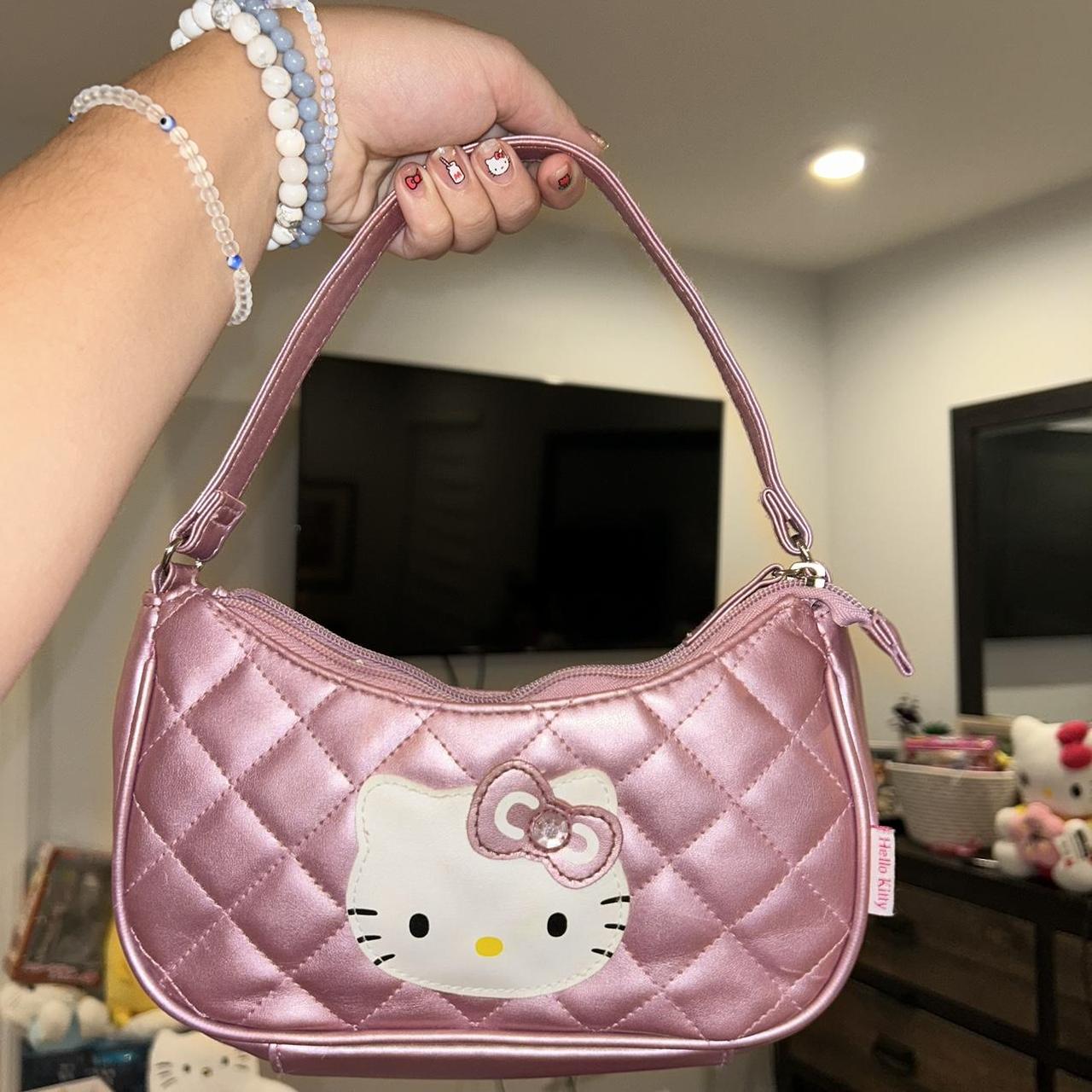 Vintage 2005 Sanrio Hello Kitty Pink Handbag Purse Y2K