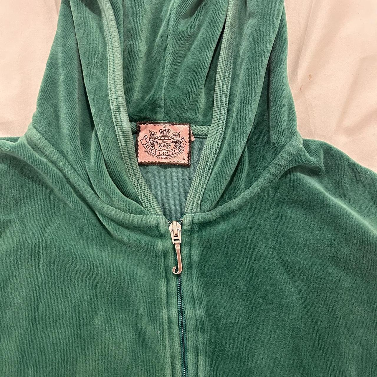 Juicy couture green velour jacket hoodie Soo soft... Depop