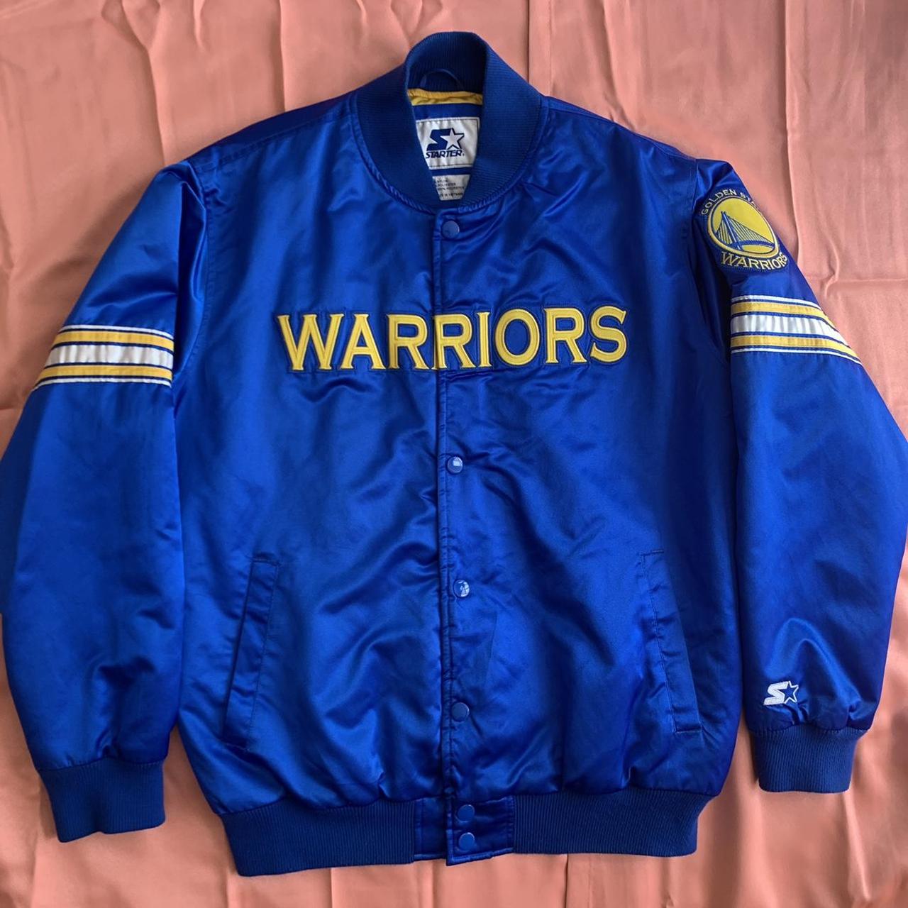 Golden State Warriors Starter Denim Baseball Jersey - Depop