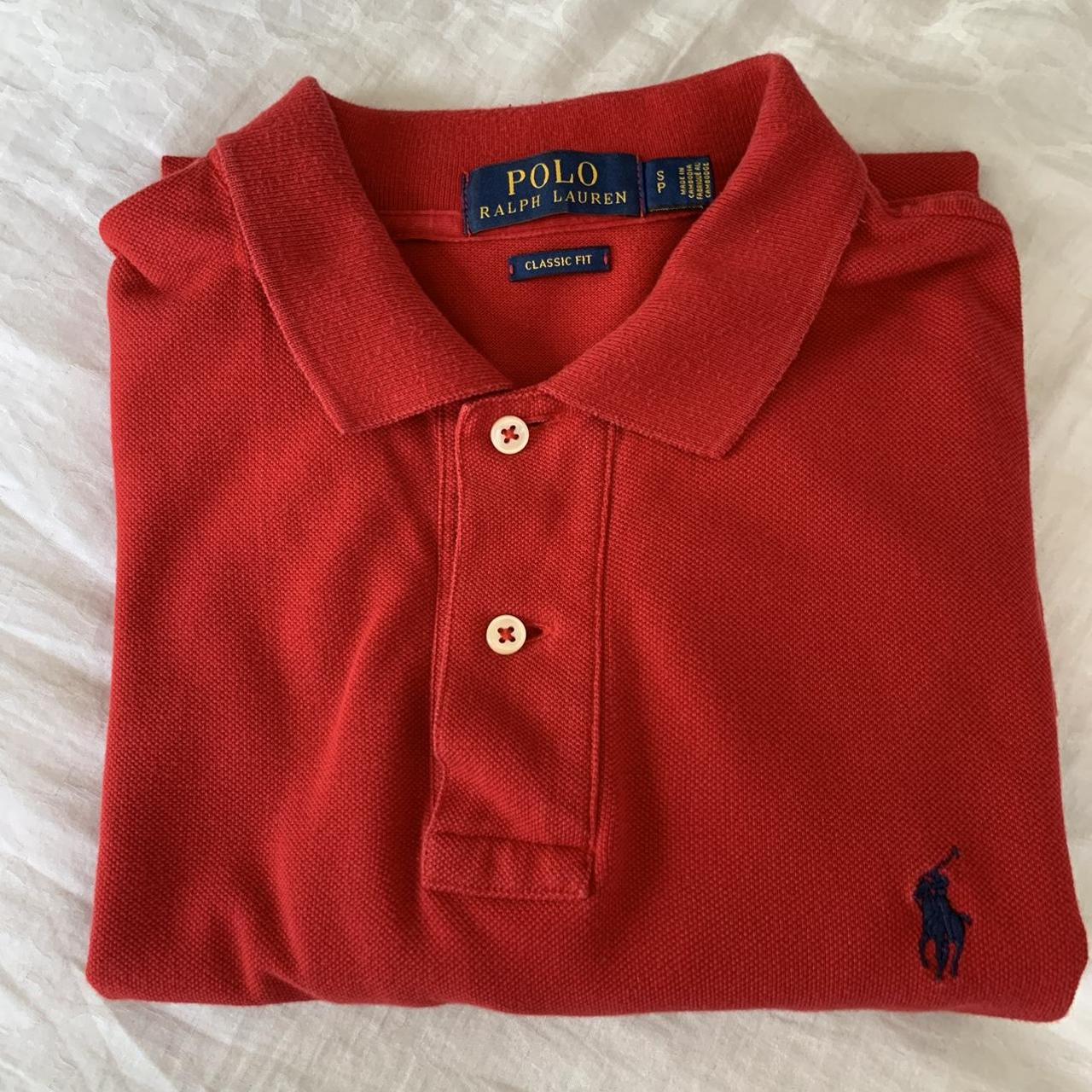 Red Ralph Lauren polo shirt Small Used but great... - Depop