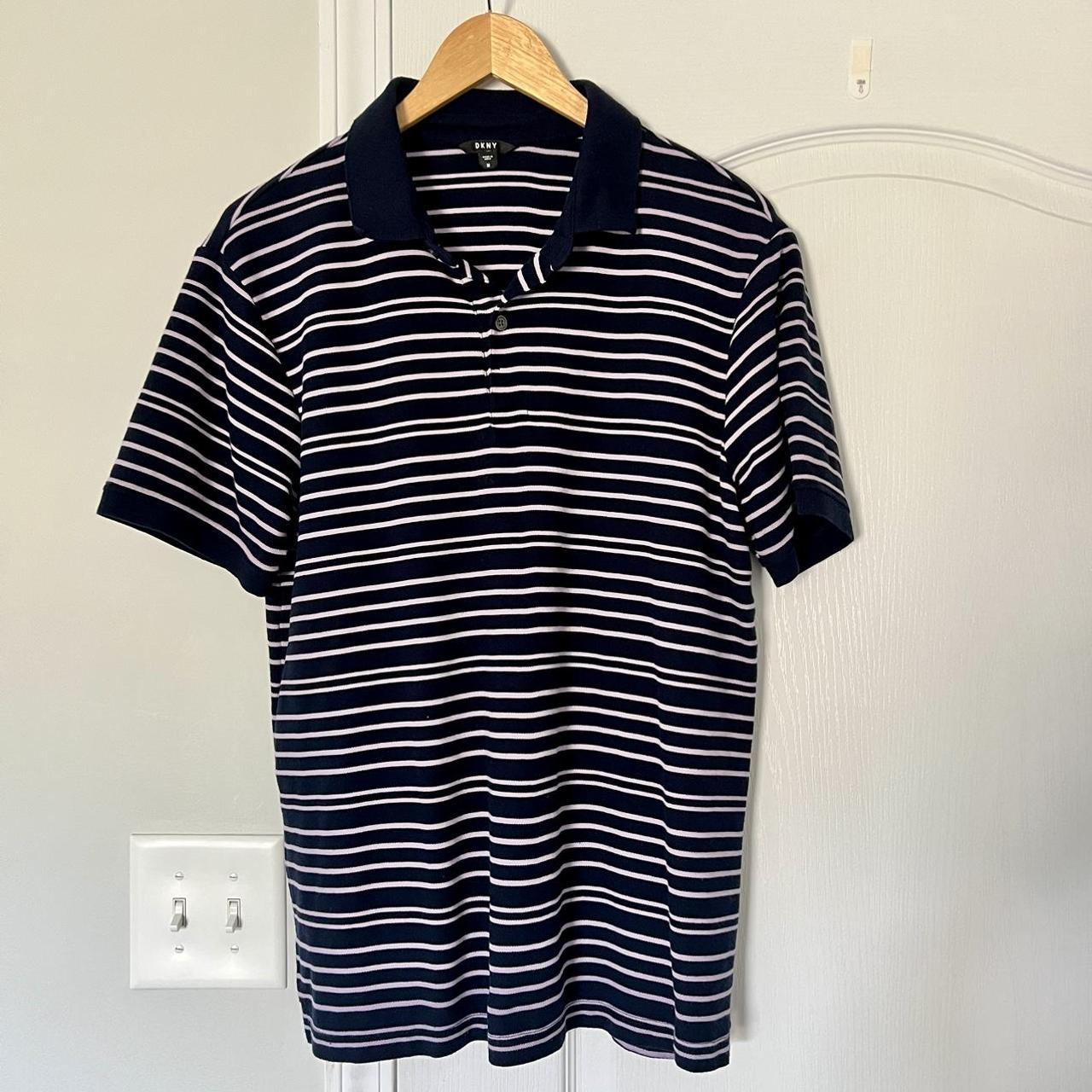 DKNY | purple stripe polo shirt - M DKNY women’s... - Depop