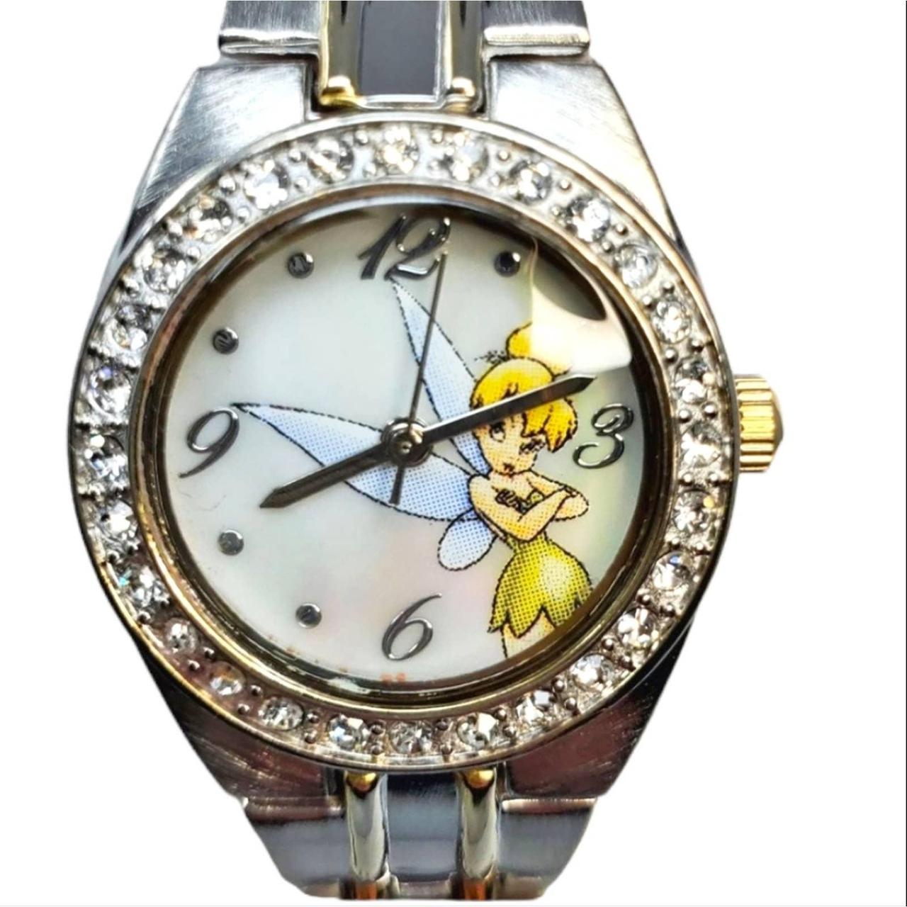 Amazon.com: Disney Women's TK2020 Tinkerbell Silver Sunray Dial Two-Tone  Bracelet Watch : Clothing, Shoes & Jewelry