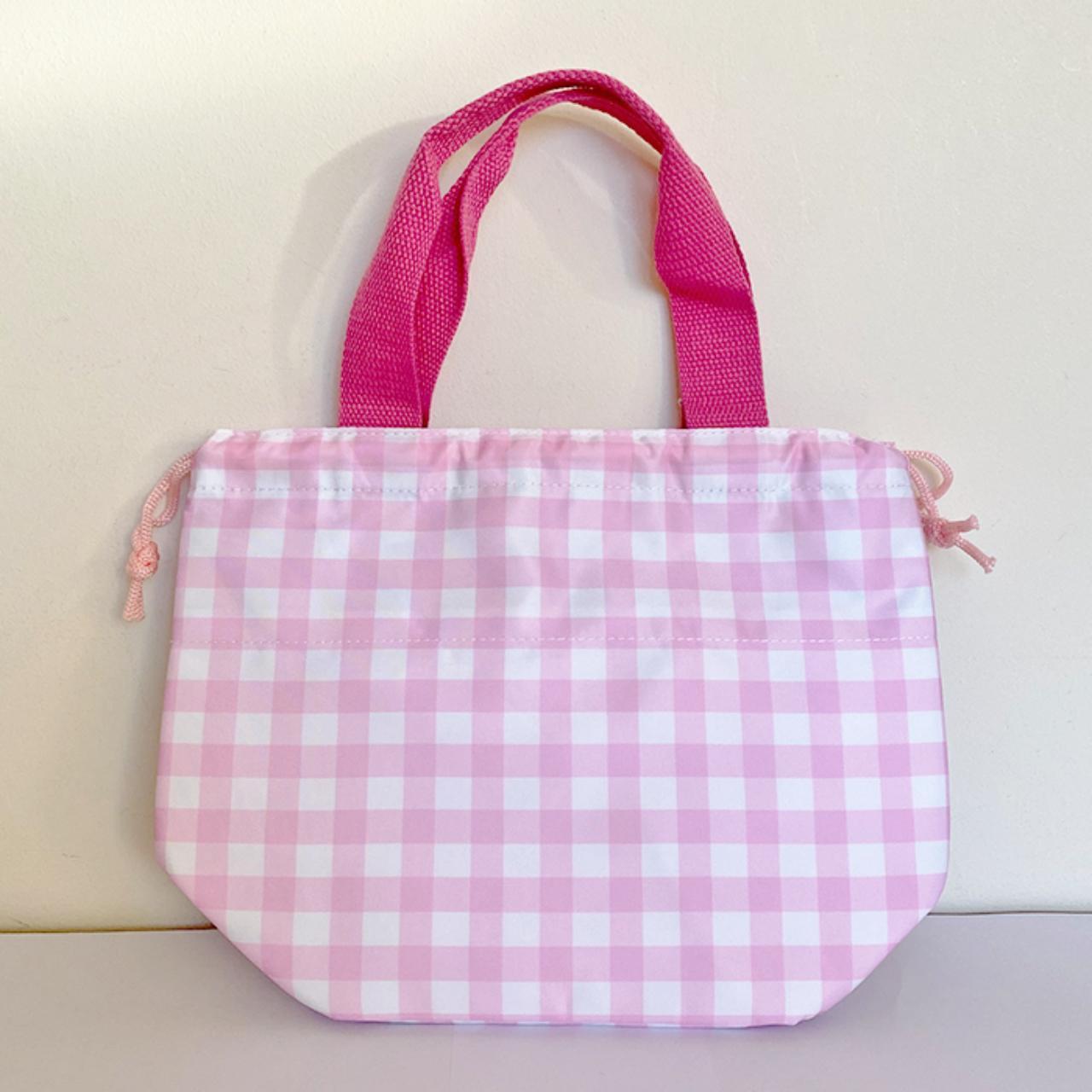 Sanrio x Miniso My Melody pink gingham tote lunch... - Depop