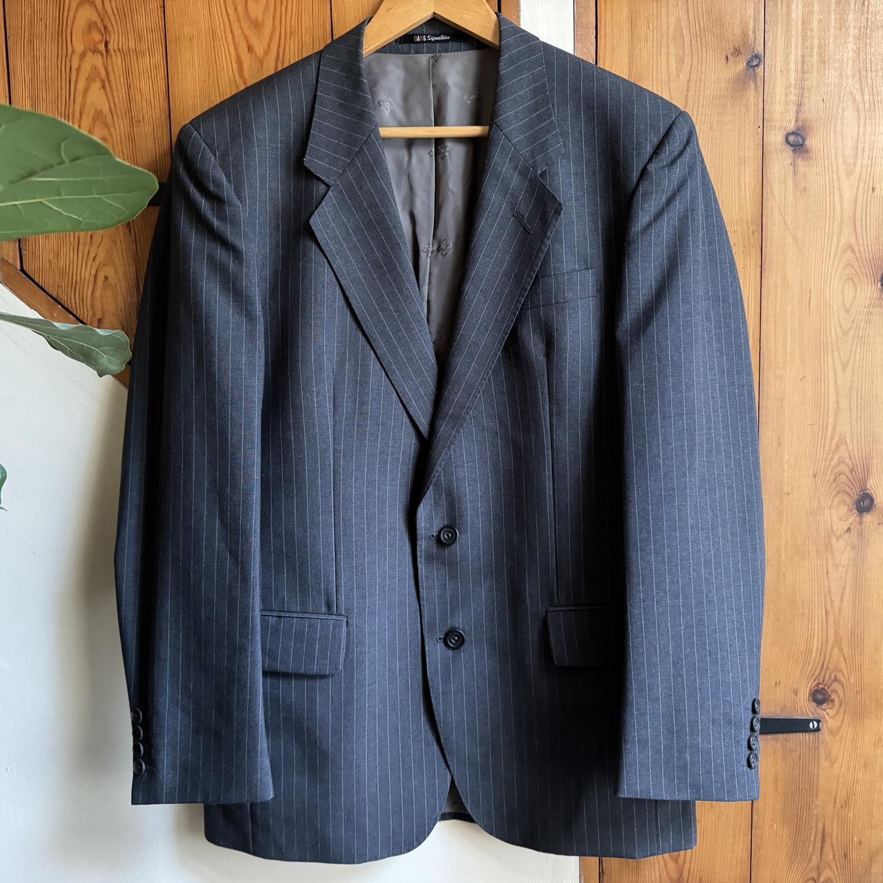 70’s Daks suit jacket. Charcoal with subtle... - Depop