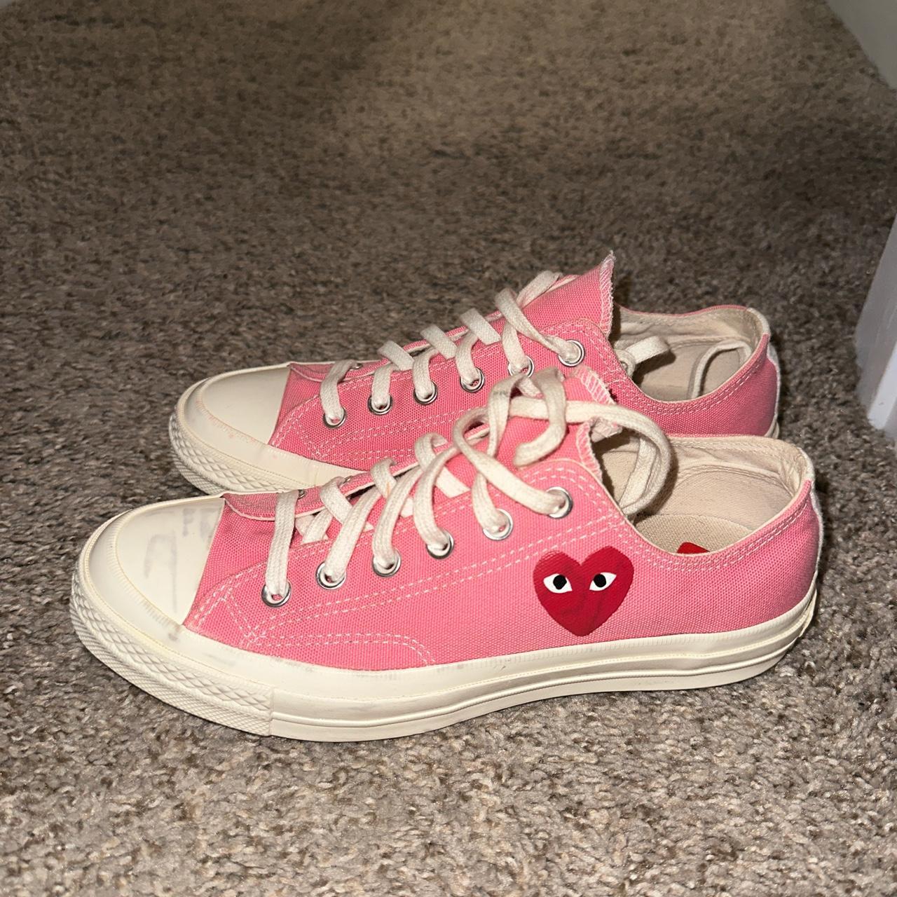 Comme Des Garcons Pink Converse Marks, But Can Be... - Depop