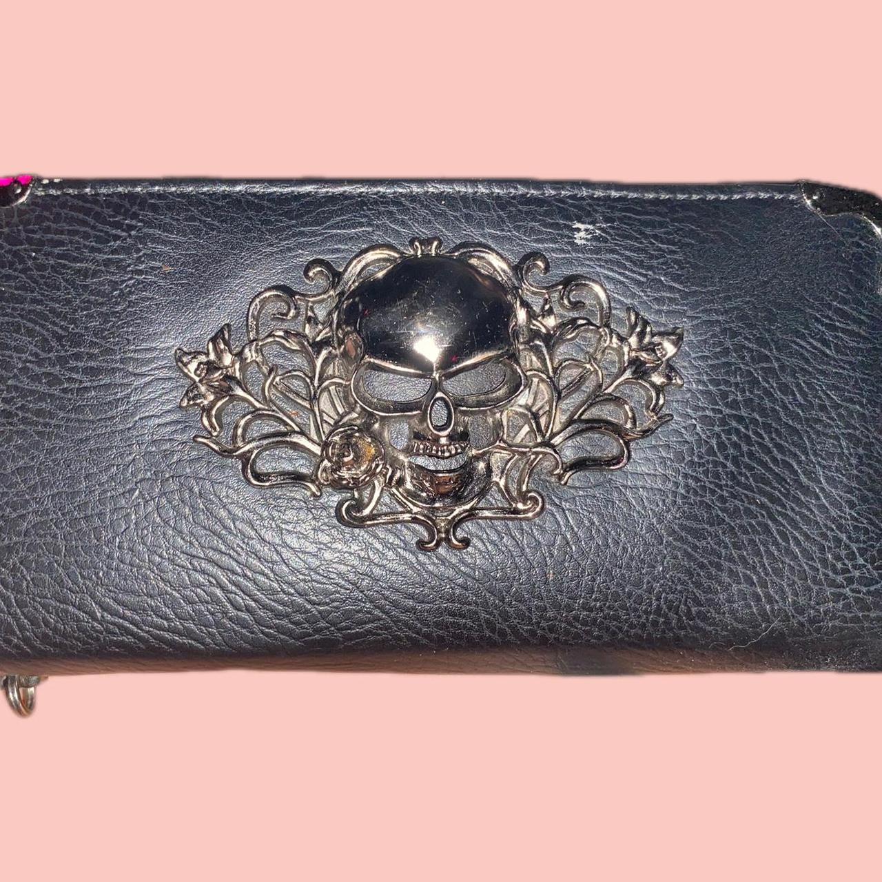 y2K skull goth 3D wallet, a bunch of pockets