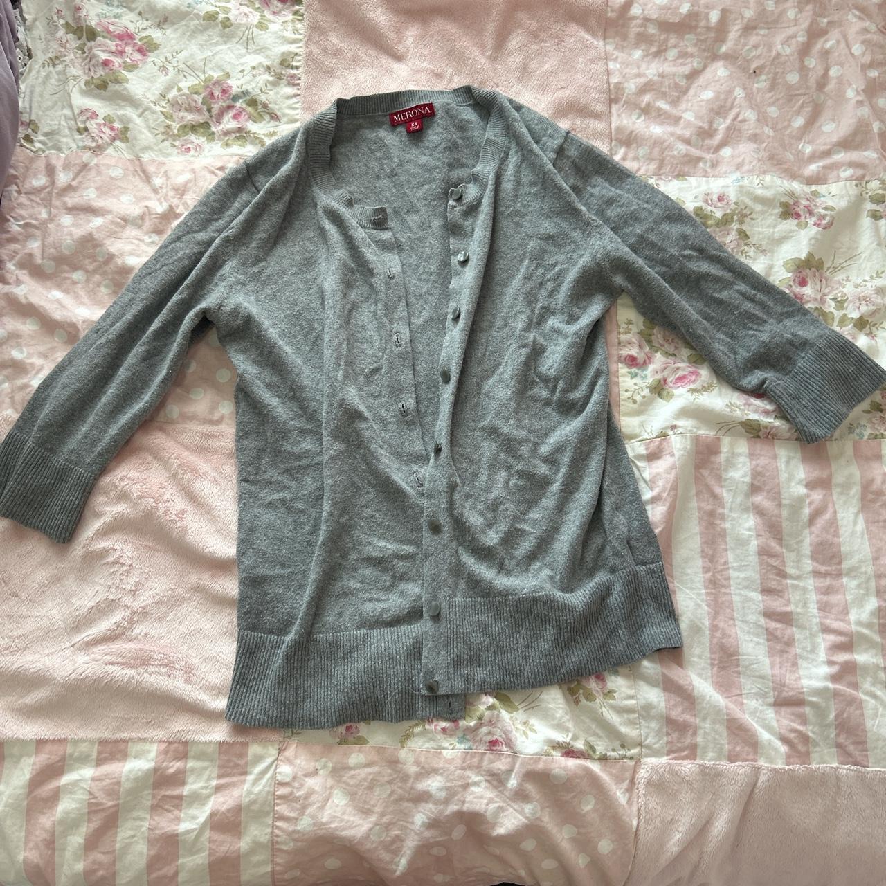 Merona Women's Grey Cardigan | Depop