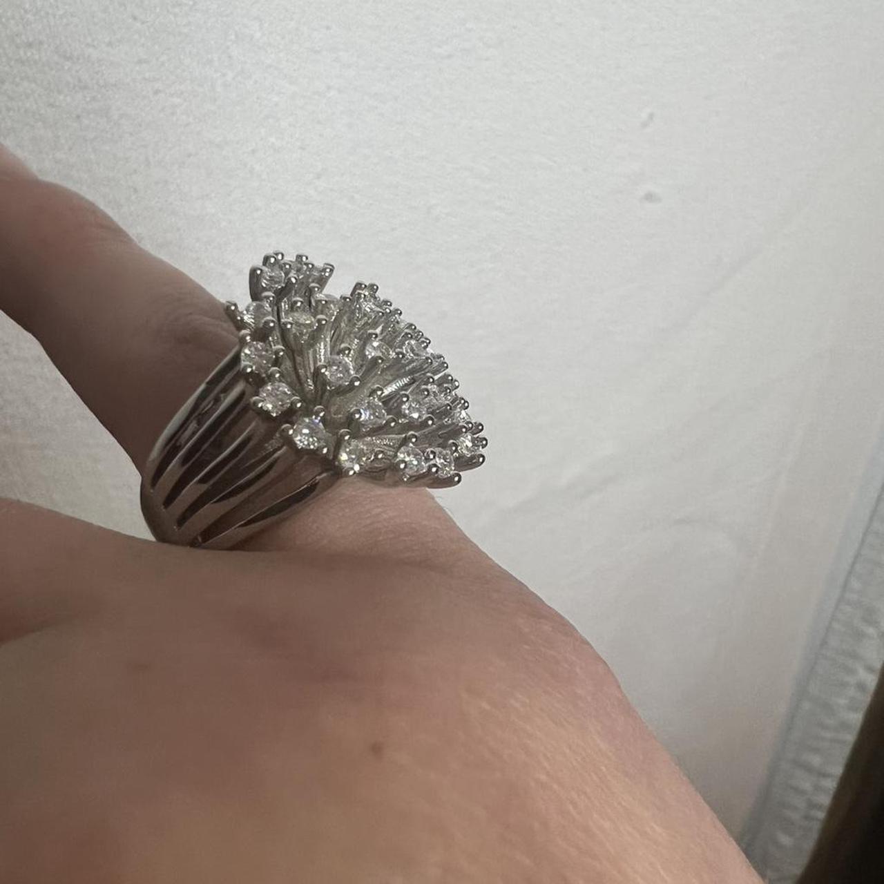 Women's Ring - Silver – Silver snowflake ring wit… - image 6