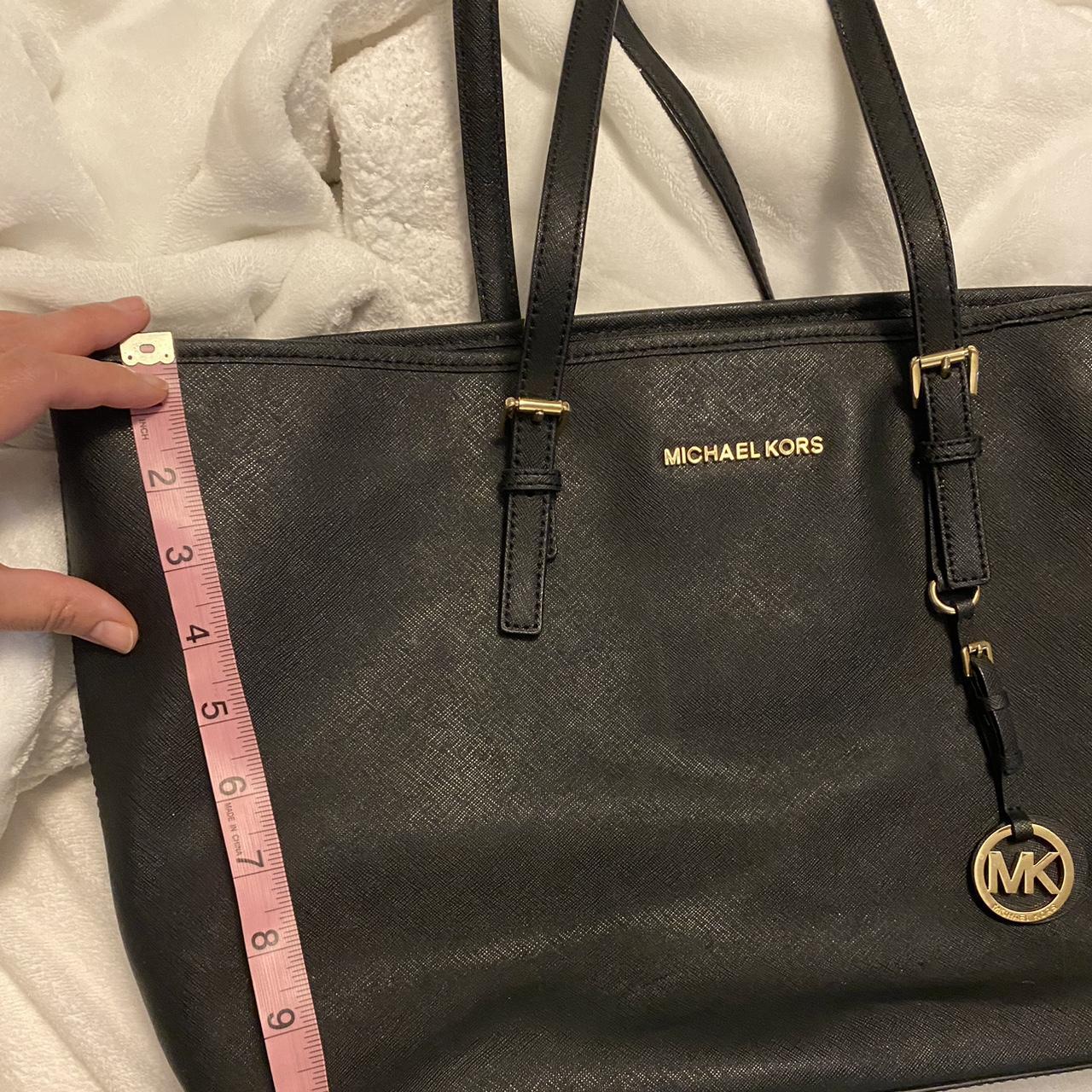 MICHAEL KORS JET SET SAFFIANO LEATHER BLACK TOTE