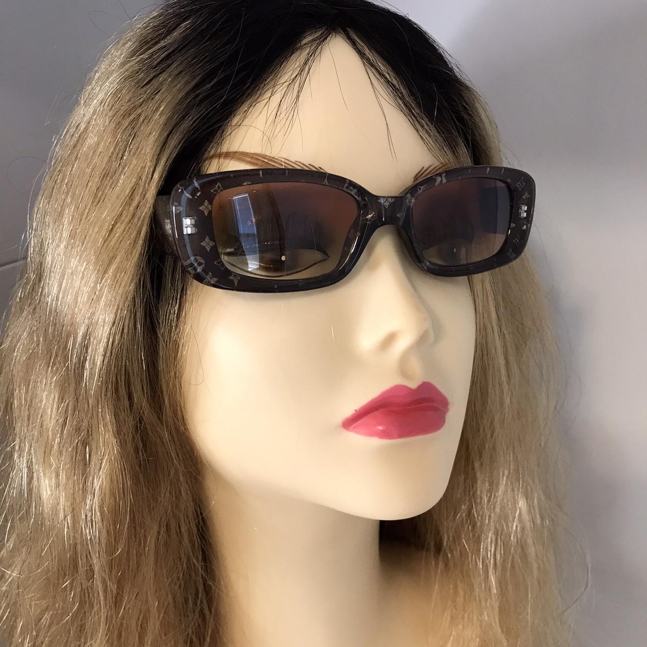 Brown Women's Rectangle Sunglasses Louis Vuitton - Depop