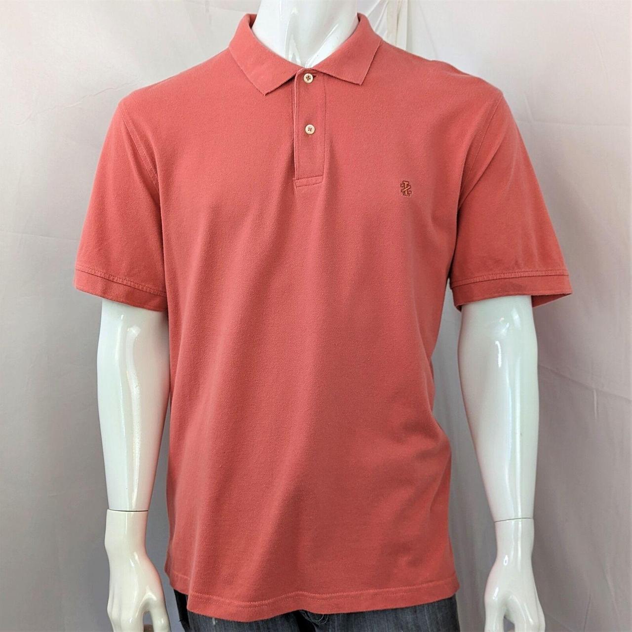 Mens Izod Heritage Polo Shirt Short Sleeve Pink 100%... - Depop