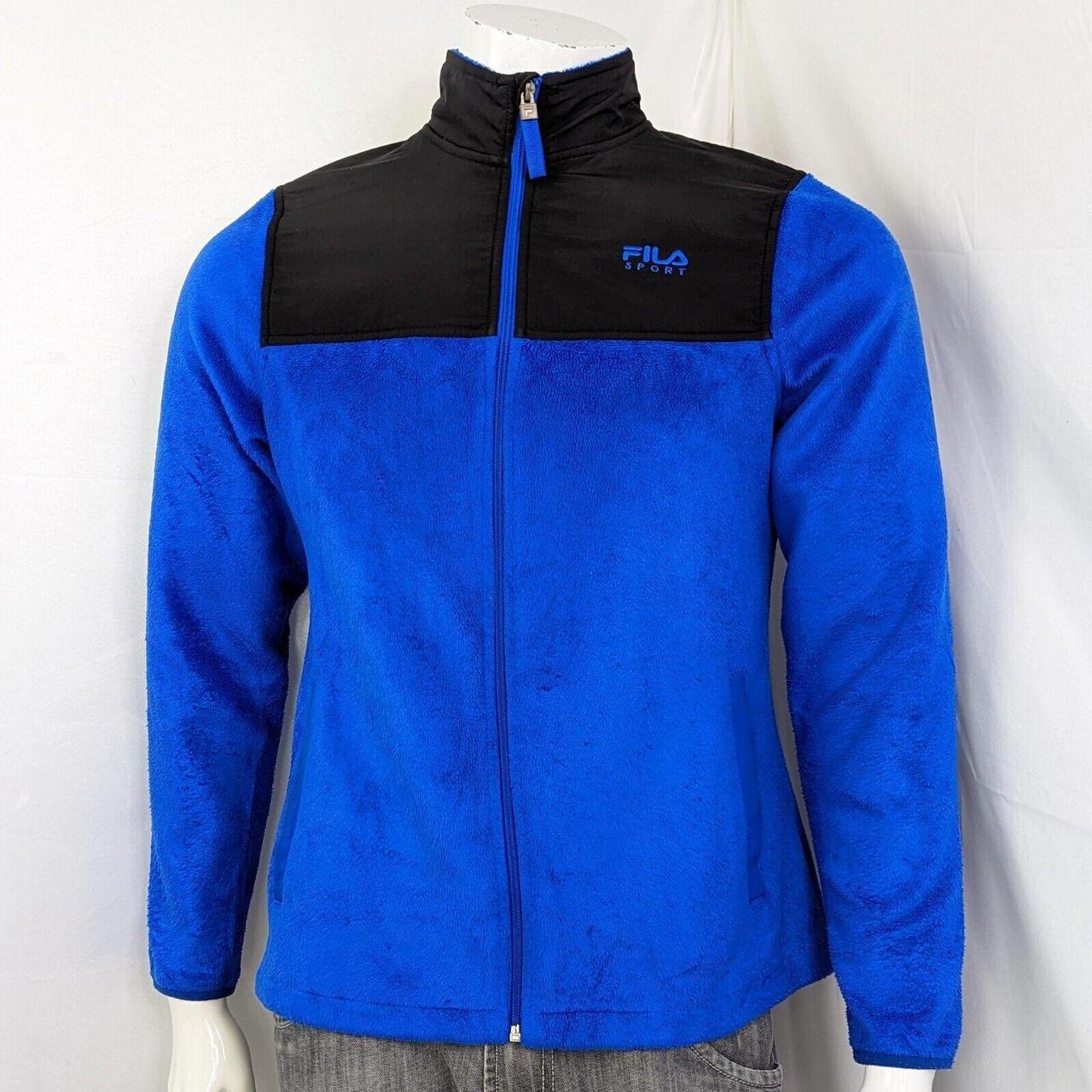 Mens Fleece Jumper Casual Warm Sweater Blue Full Zip... Depop