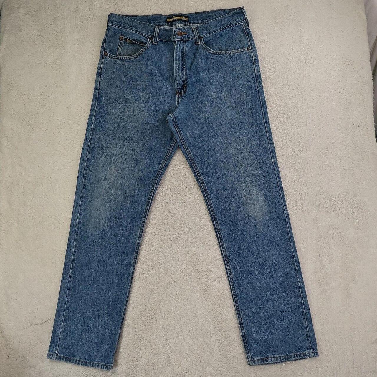 Mens Lee Regular Fit Straight Leg 100% Cotton Blue... - Depop