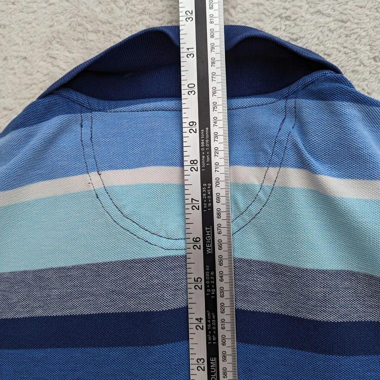 Mens Izod Polo Shirt Regular Fit Blue Striped 100%... - Depop