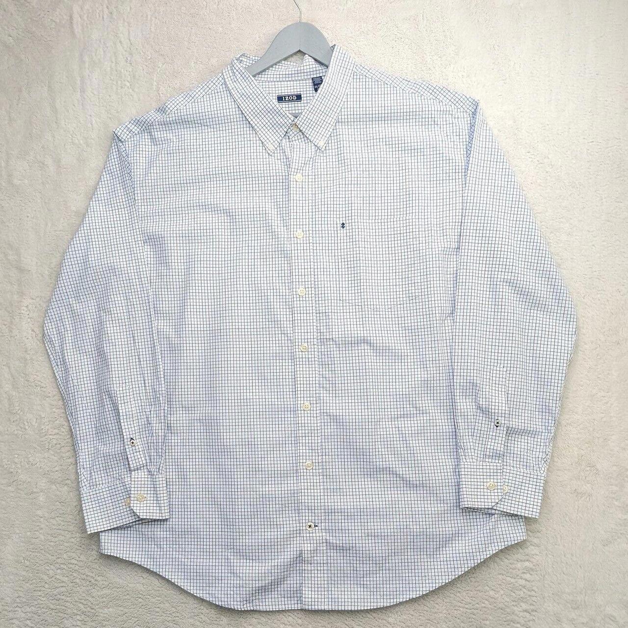 Mens Casual Shirt Blue White Checked Long Sleeve... - Depop