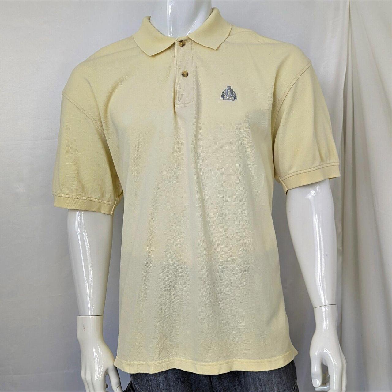 Mens Izod Polo Shirt Short Sleeve Casual Yellow... - Depop