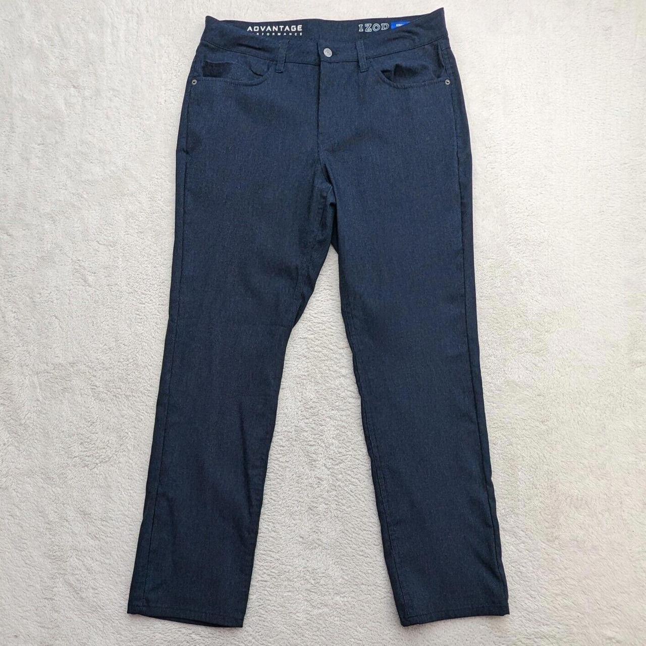 Mens IZOD Performance Rayon Trousers Blue Regular... - Depop