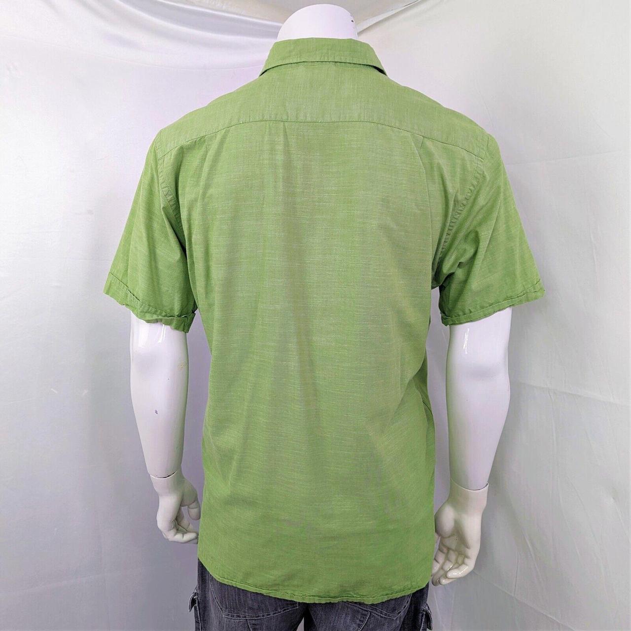 Mens Izod Short Sleeve Green Button Shirt Cotton... - Depop