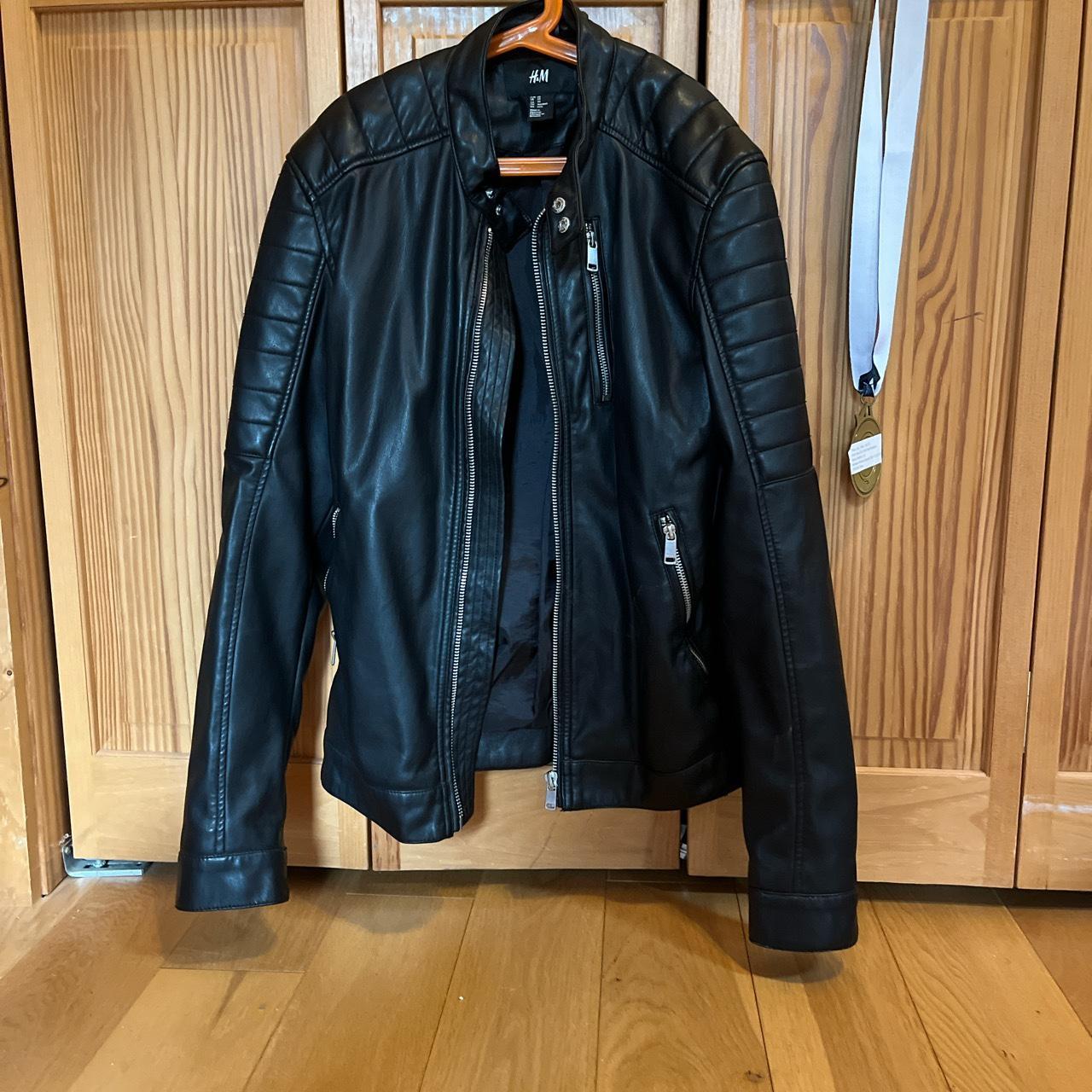 H and m leather hotsell jacket mens