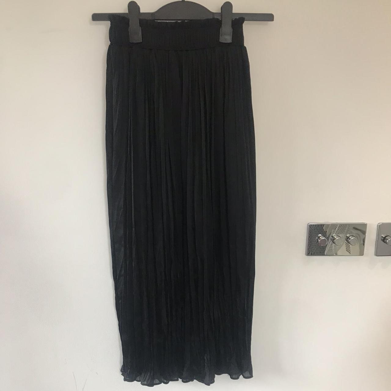 Chiffon Black Pleated Maxi Skirt