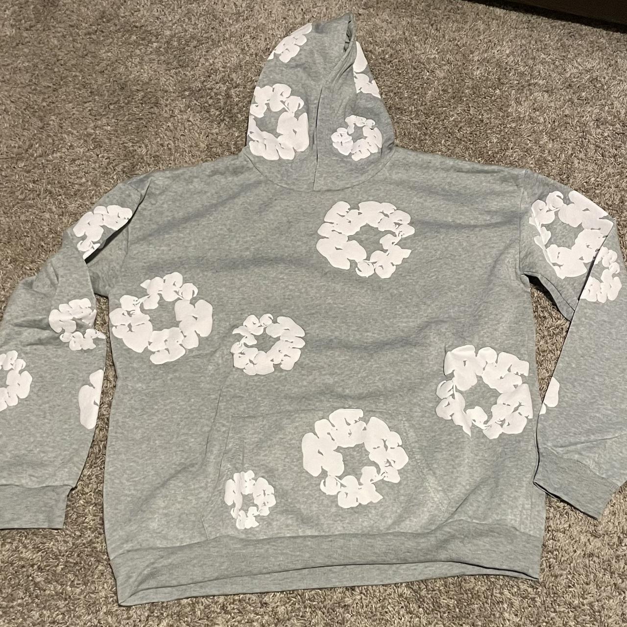 Grey Denim Tears Hoodie Size Medium Puff print #y2k - Depop