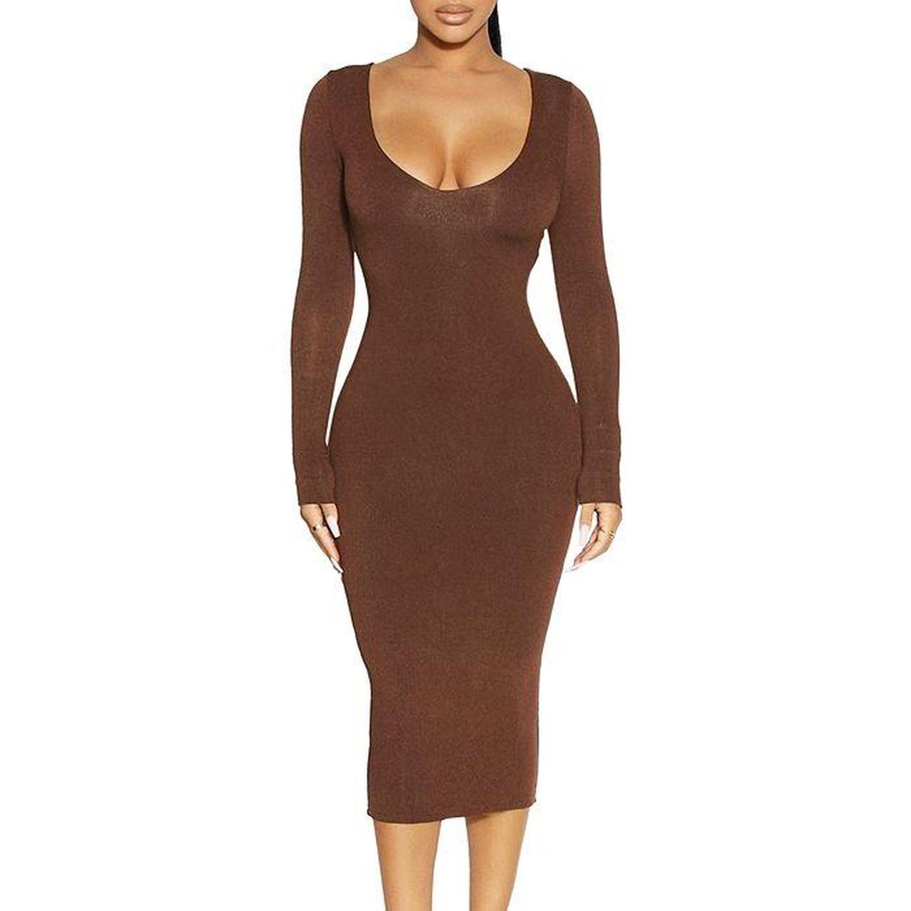 N BY NAKED WARDROBE Ribbed Scoop Neck Body-Con Dress