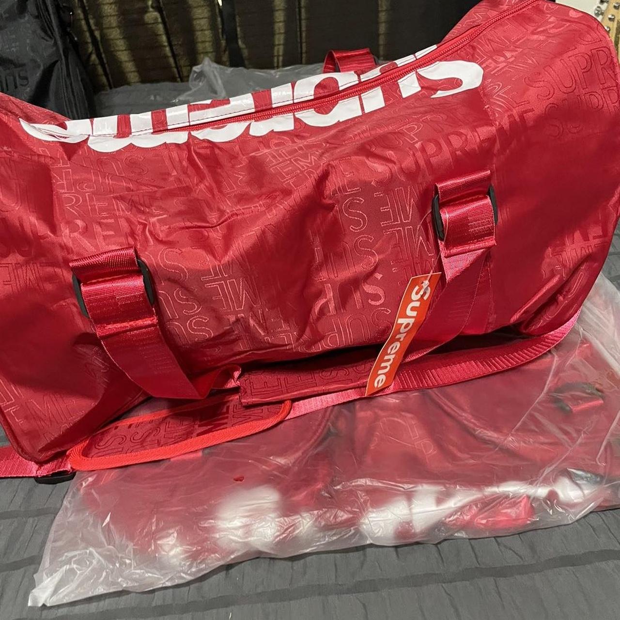 Supreme duffle bag 19ss Red Strap is included Its - Depop