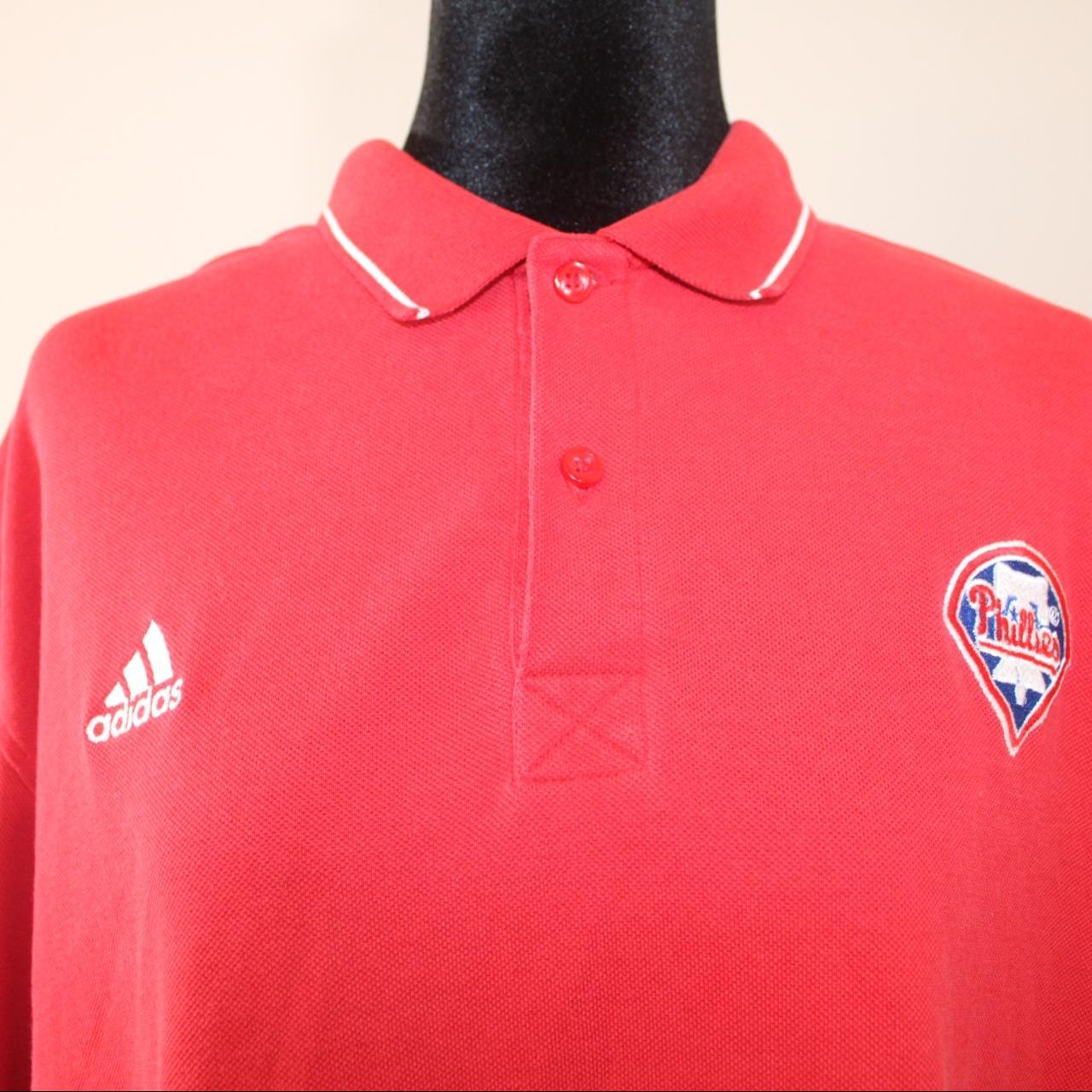 Philadelphia Phillies Polo Shirt Men's Medium Adidas MLB Baseball Red