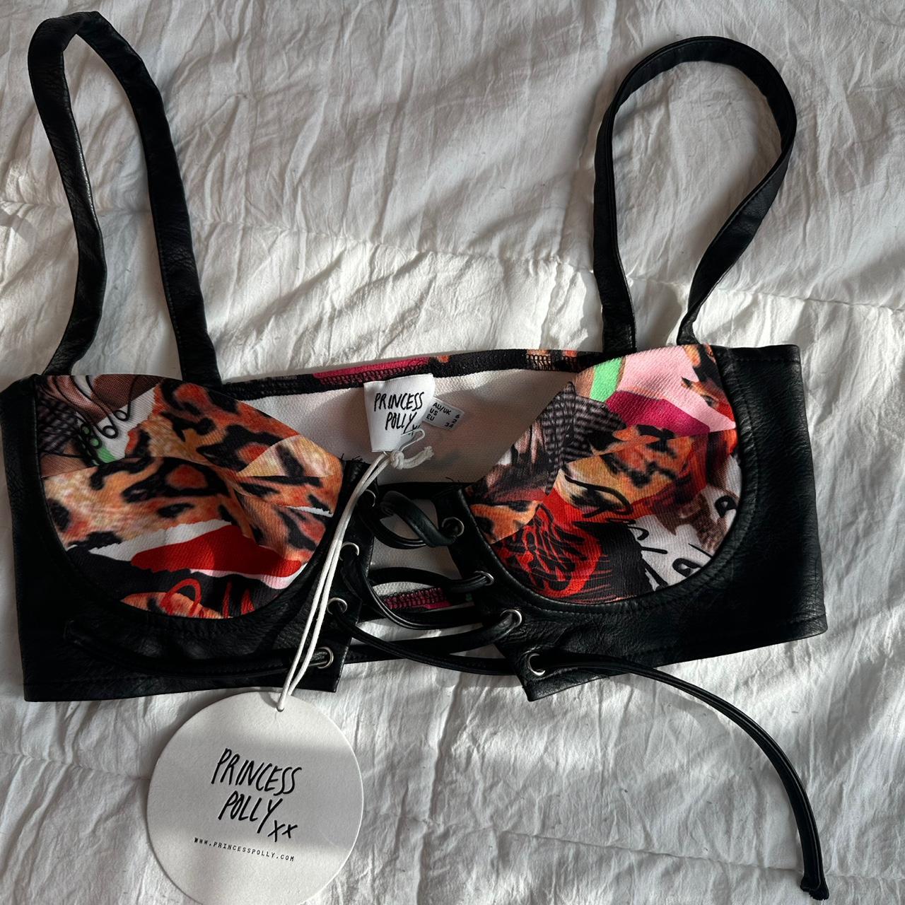 Princess Polly Women's Crop top Multi/Black – Multi-coloured