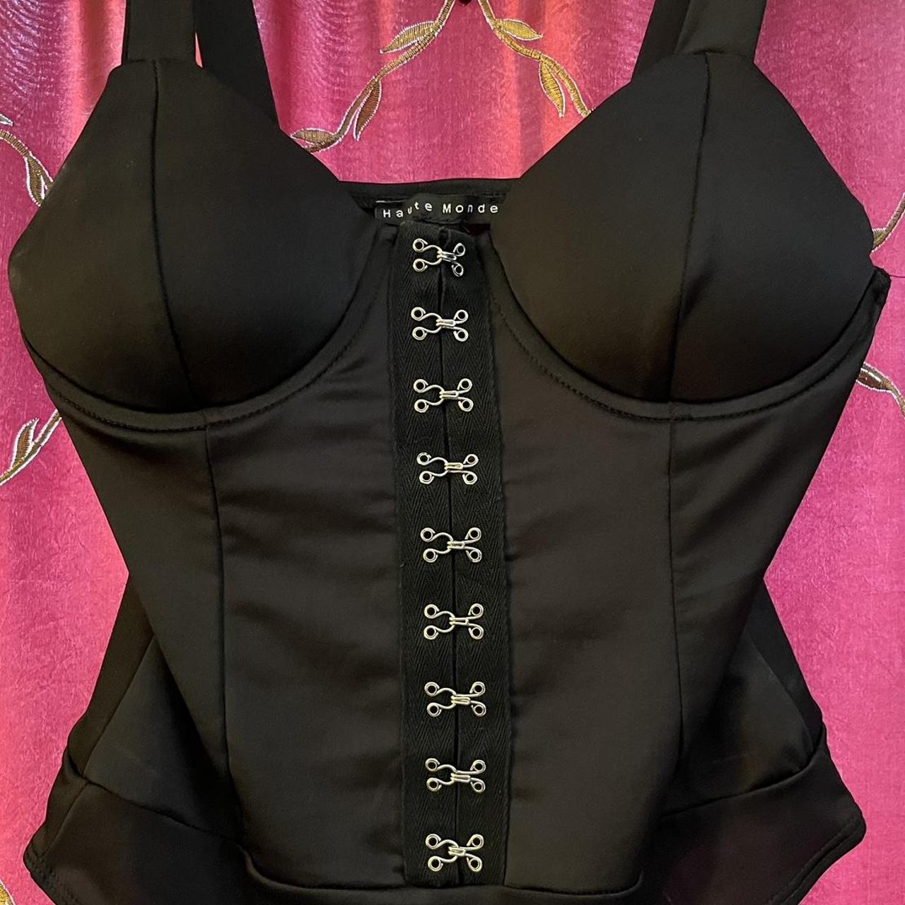 BLACK CORSET SEXY PUSH-UP BRA WIRED GOING OUT