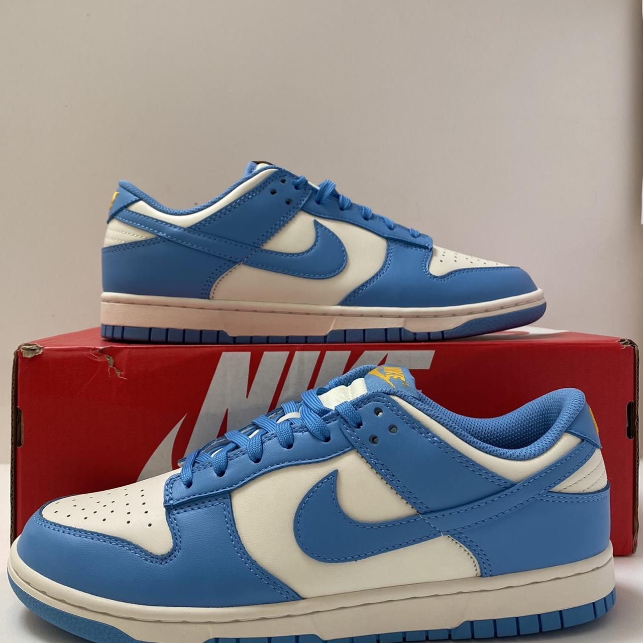 Nike Women's Blue and White Trainers | Depop