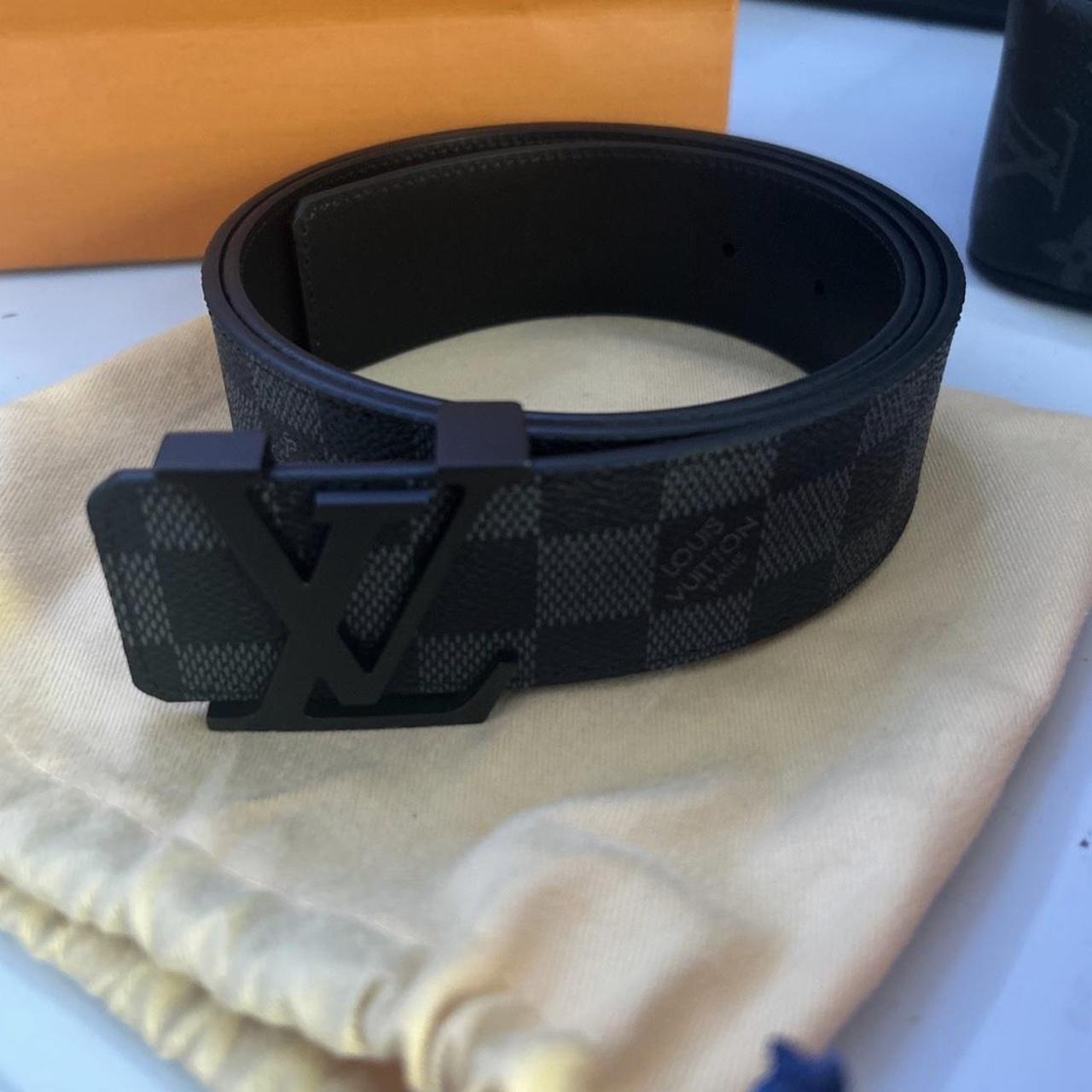 louis vuitton belt gray