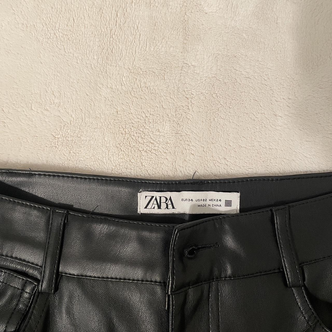 zara faux leather pants size 2 - Depop