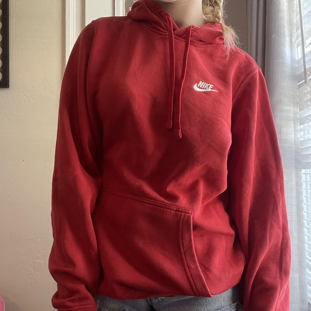 Red Nike hoodie Size:S #nike #hoodie - Depop