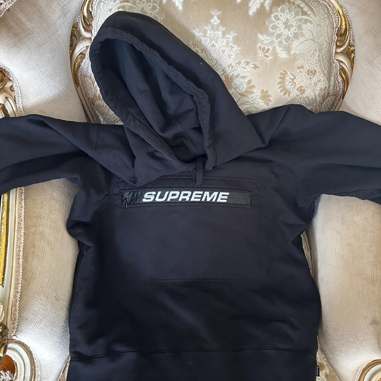 Supreme zip pouch black hoodie - Depop