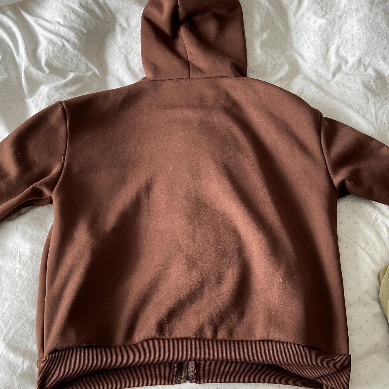 A cute brown zip up hoodie!! skater y2k casual Depop