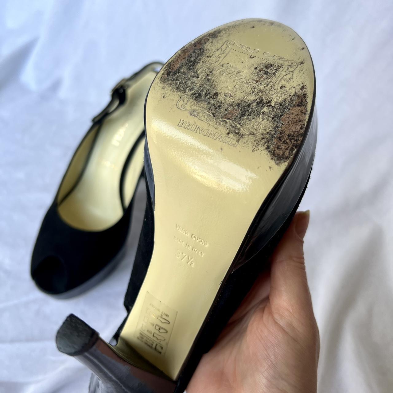 Vintage Bruno Magli Black Slingbacks Peeptoe