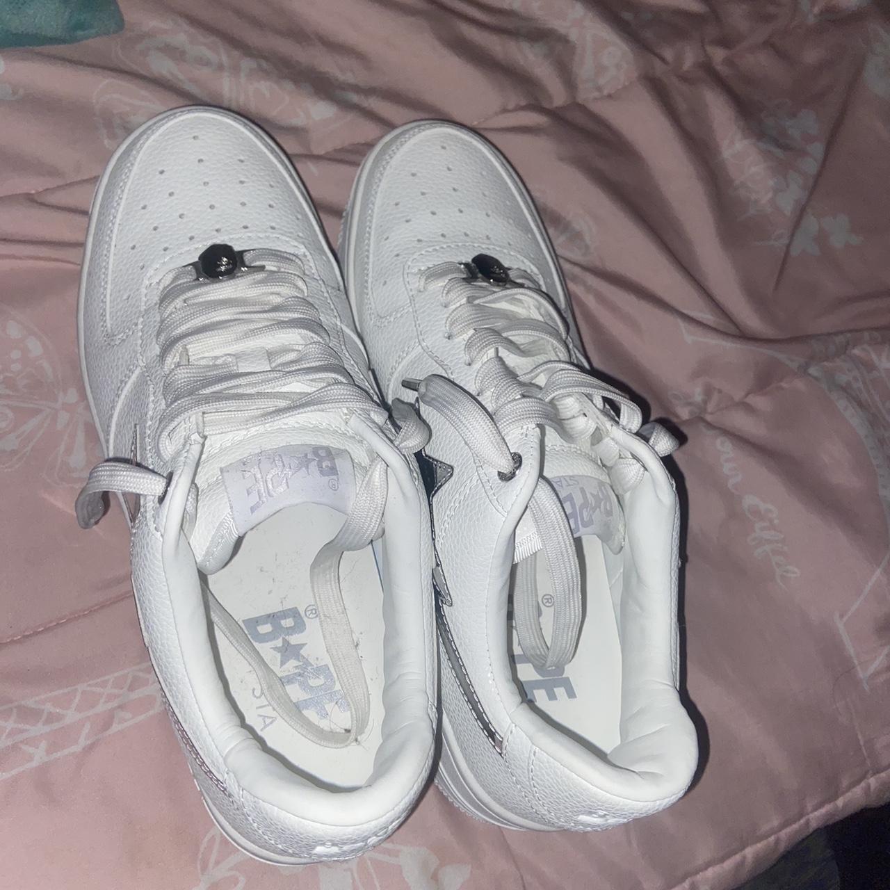 BAPE Men's White Trainers | Depop