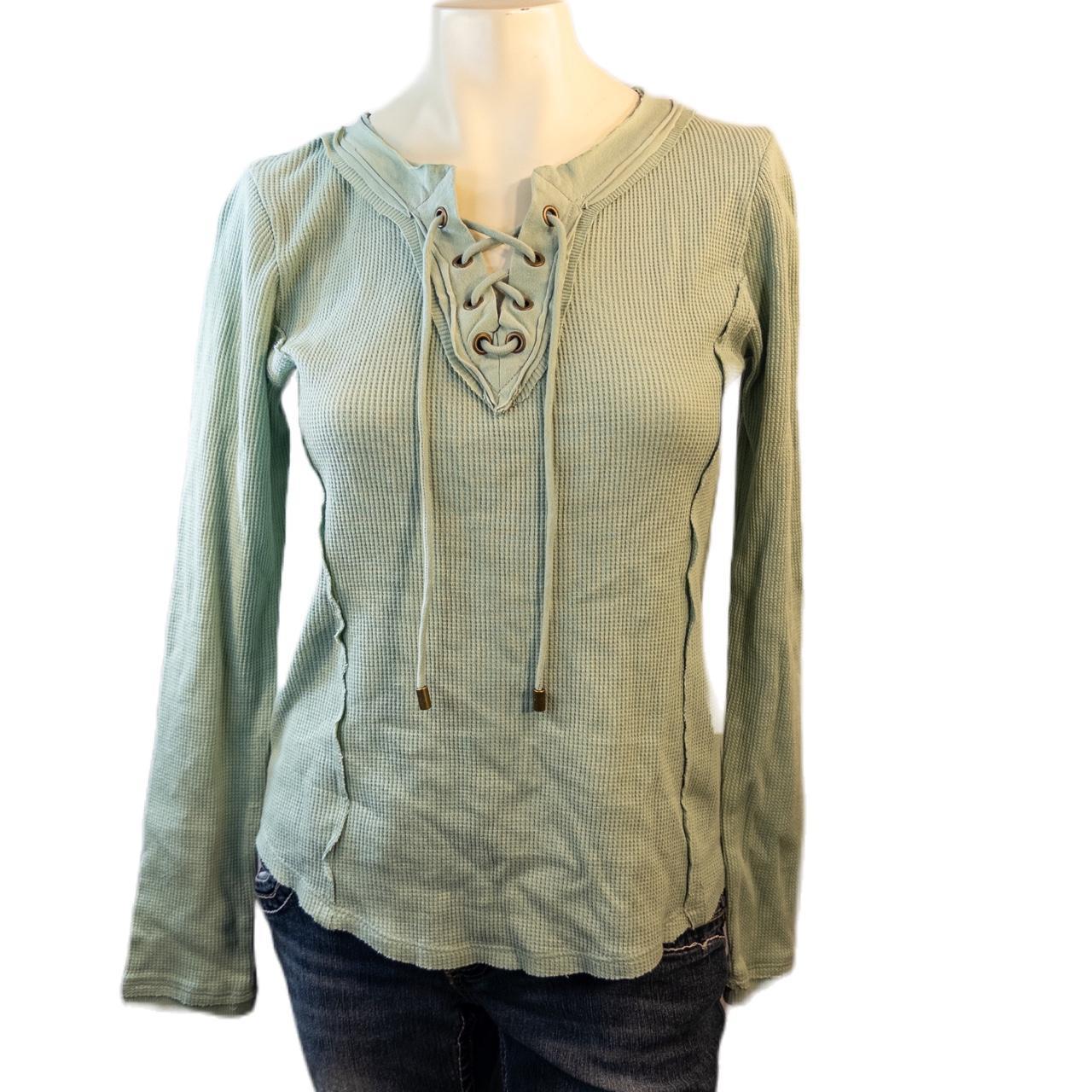 Sundance Top Small Sage Green Thermal Lace Up