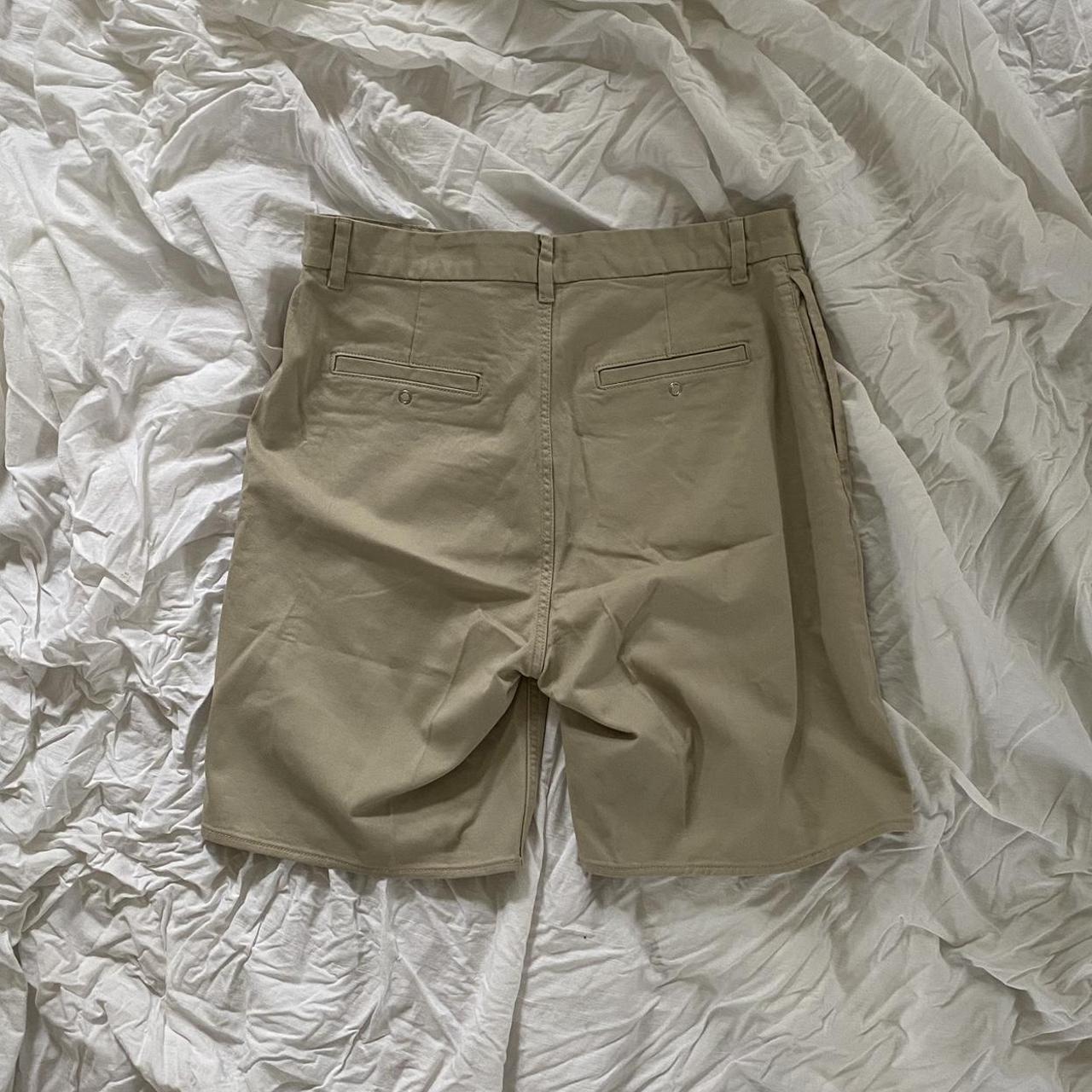 Weekday Ross Shorts Khaki/Beige Size 50 fits 33... - Depop