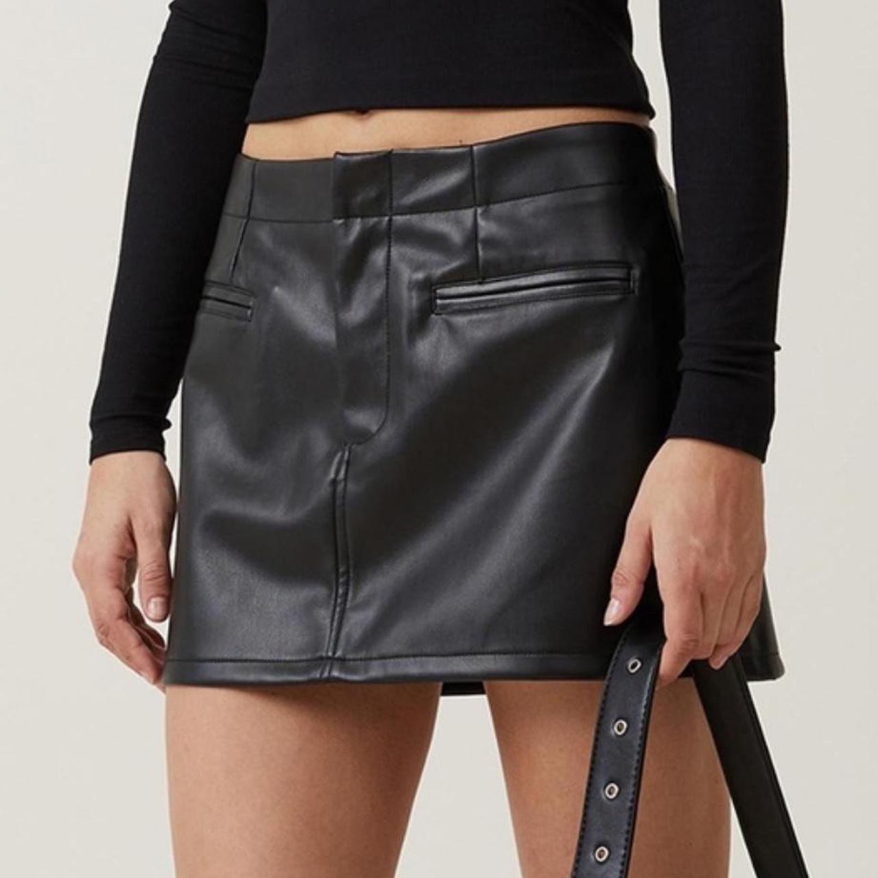 Cotton on Faux Leather Mini Skirt Faux leather. Depop